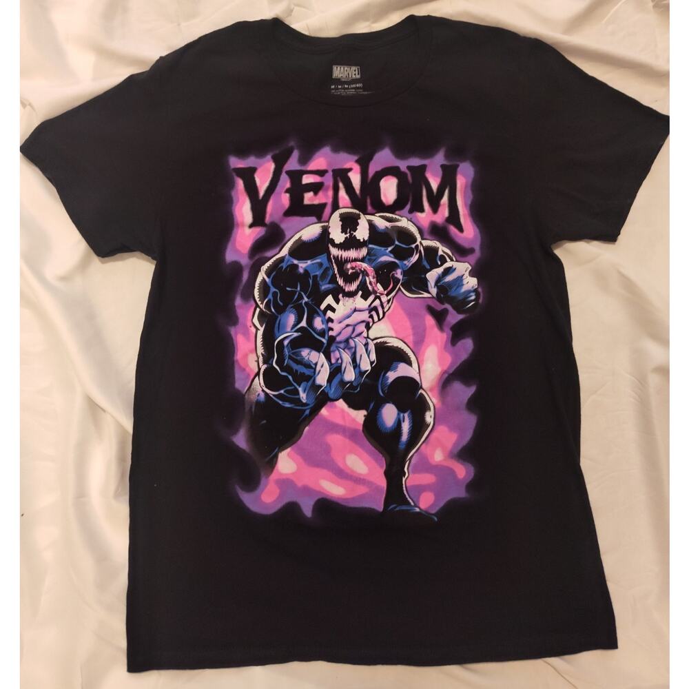 Marvel Venom Men’s Shirt Medium Crew Neck Short Sleeve Black Graphic Print UV